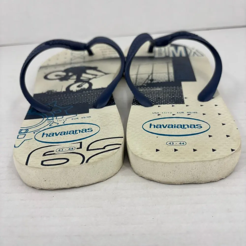 Havaianas BMX Flip Flop Sandals Mens Size 11 / 12‎ Navy Blue Top Masculino